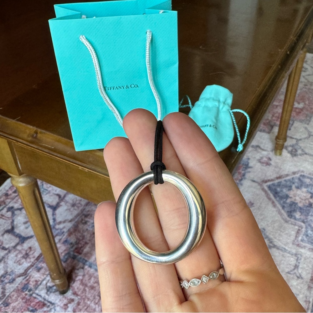 Tiffany & Co. Elsa Peretti Sevillana Pendant with a Black Silk Cord